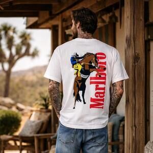 Marlboro Wild West Full Back Print Pocket TShirt